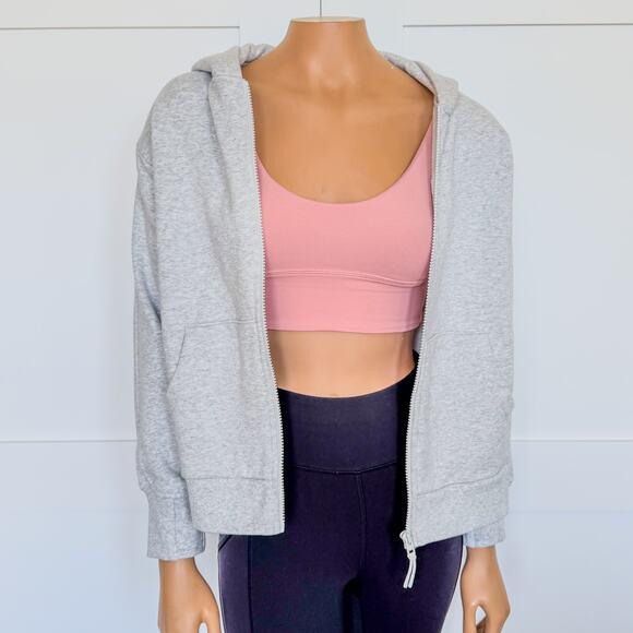 Athleta Girl, All Day Full Zip Sweatshirt, Quartz Heather Grey, Girls Size XL/14 - Picture 9 of 10
